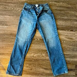 HM Wide Leg Jeans Button Fly Womens Size 10
